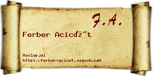 Ferber Acicét névjegykártya